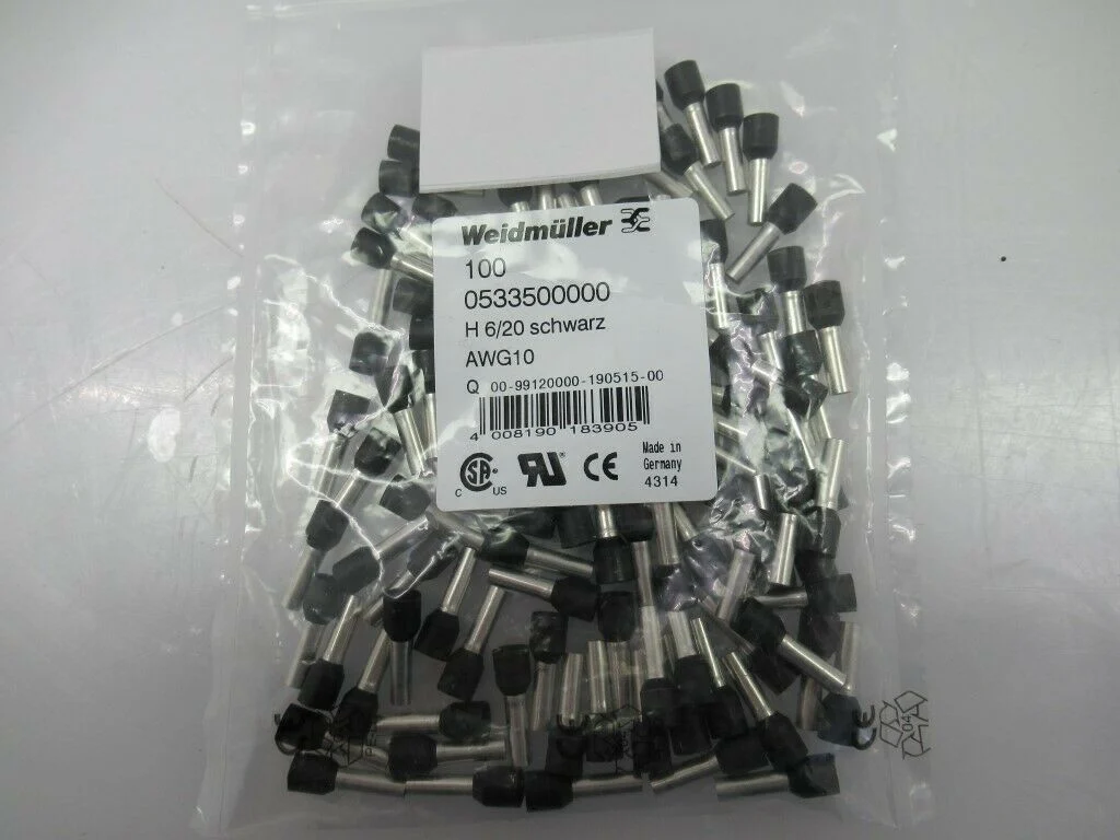 0533500000 Weidmuller Wire-End Ferrule H6,0/20 Schwarz AWG 10