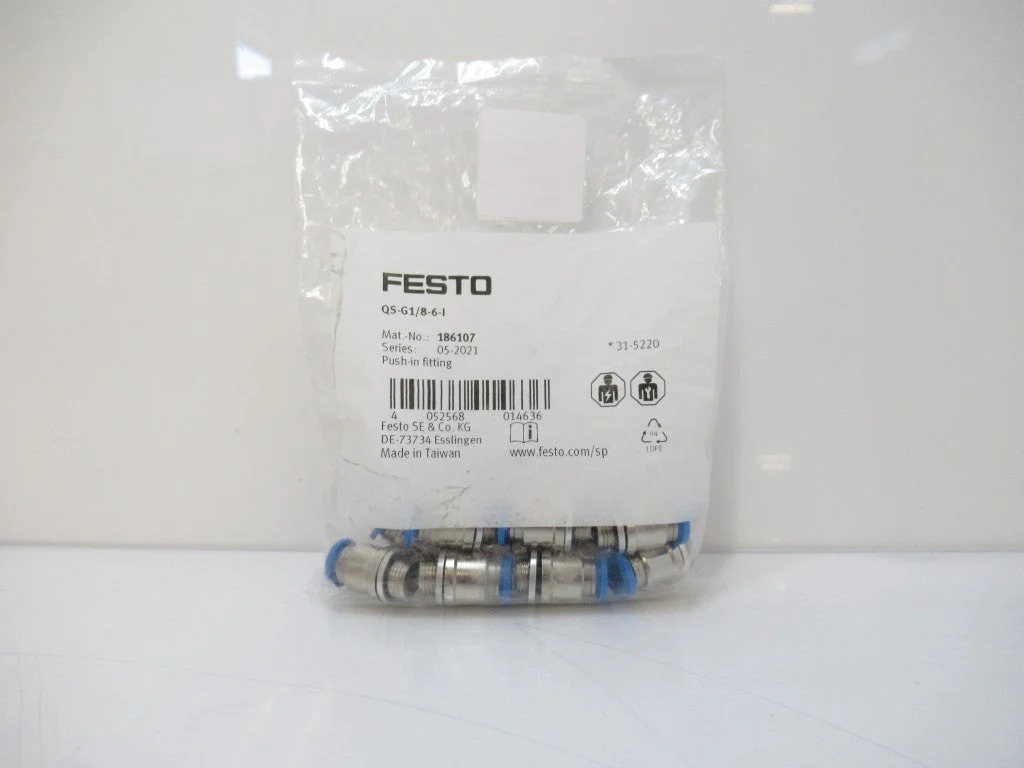 186107 Festo QS-G1/8-6-I Push-In Fitting