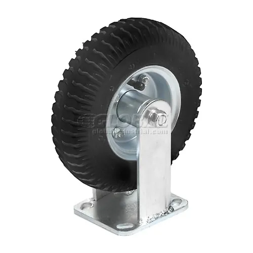 Rigid Plate Caster 6" Full Pneumatic Wheel 200 Lb. Capacity
