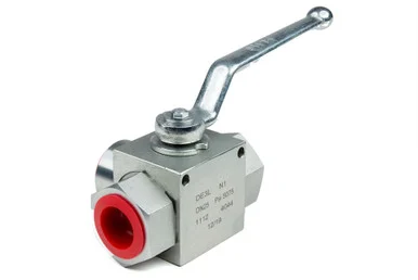 3-Way High Pressure Ball Valve 1 5/16-12 SAE 16 Port Size, 5145 PSI, L Flow Path