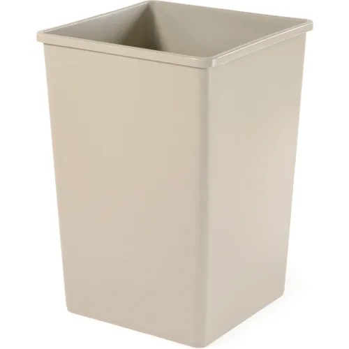 35 Gallon Square Rubbermaid Waste Receptacle - Beige