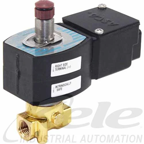 ASCO JPIS8314B300 3-WAY UNIV 1/4" Intrinsically Safe Solenoid Valve 24 VDC