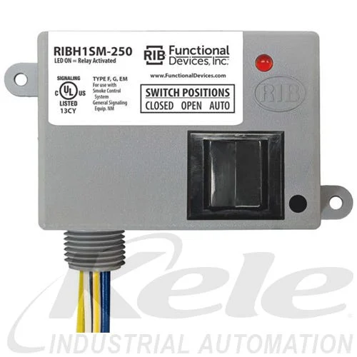 Functional Devices RIBH1SM-250 10-30 VAC/VDC or 208-277 VAC Enclosed Pilot Relay, 1 SPST N/O