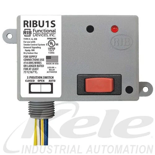 Functional Devices RIBU1S 10-30 VAC/VDC or 120 VAC Enclosed Pilot Relay, 1 SPST N/O