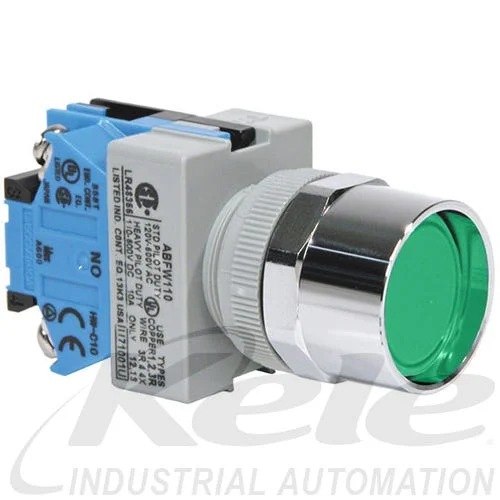 Idec ABFW111-G TW 22mm Maintained Pushbutton, Green