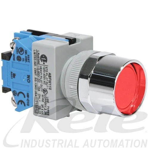 Idec ABFW111-R TW 22mm Momentary Pushbutton, Red