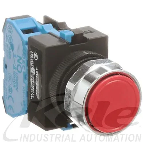 Idec AOW122-R TW 22mm Maintained Pushbutton, Red