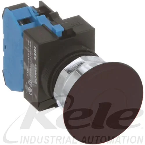 Idec AOW411-B TW 22mm Maintained Pushbutton, Black