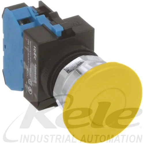 Idec AOW411-Y TW 22mm Maintained Pushbutton, Yellow