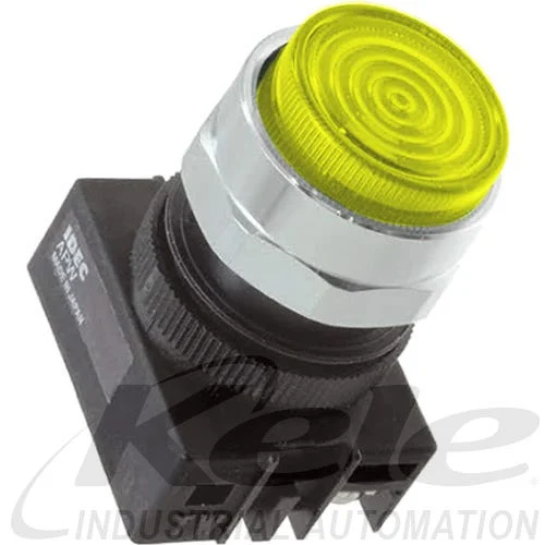 Idec APW199D-Y-6V 22mm Pilot Light, 6V Yellow LED
