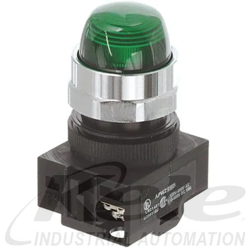 Idec APW299D-G-12V 22mm Pilot Light, 12V Green LED