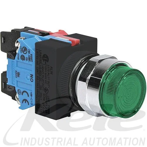 Idec ALW212611D-G 22mm LED Pushbutton, 1 N/O, 1 N/C