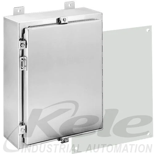 Hoffman A20H1606SSLP NEMA 4X 304SS Hinged Enclosure: 20"x16"x6", SS Subpanel