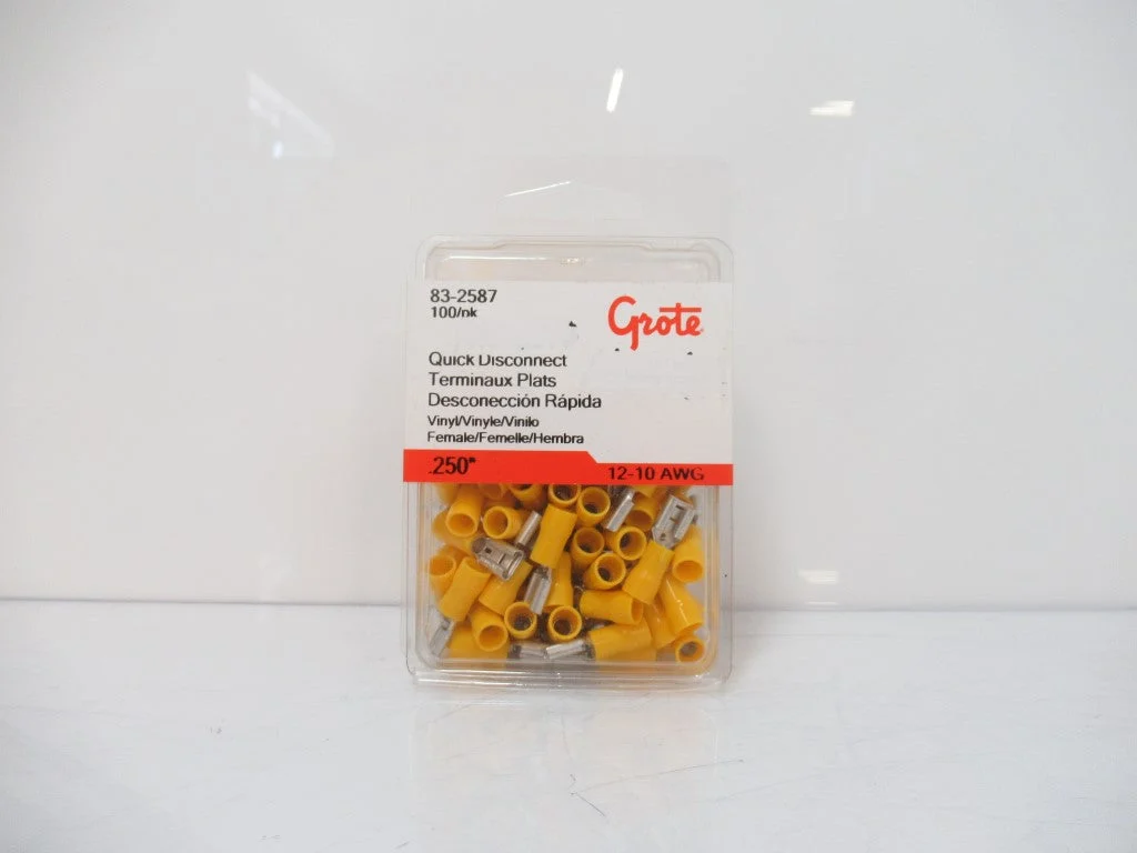 83-2587 Grote Quick Disconnects, Yellow, 12-10 AWG, .250"
