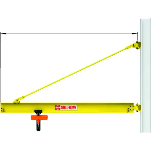 Abell-Howe® Top-Braced Wall Mounted Jib Crane WMC216 2000 Lb Cap 16' Span w/ 200° Rotation