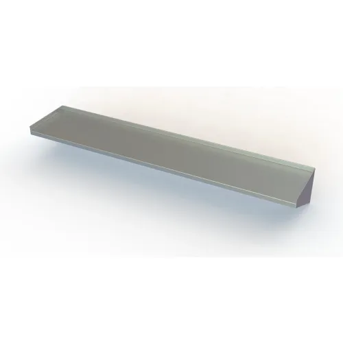 Aero Manufacturing 4BW-1296 16 Gauge Wall Mount Shelf With One Inch Lip - 430 Stainless Steel - 96"W