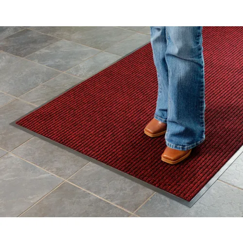 Apache Mills Brush & Clean™ Entrance Mat 3/8" Thick 3' x 10' Burgundy