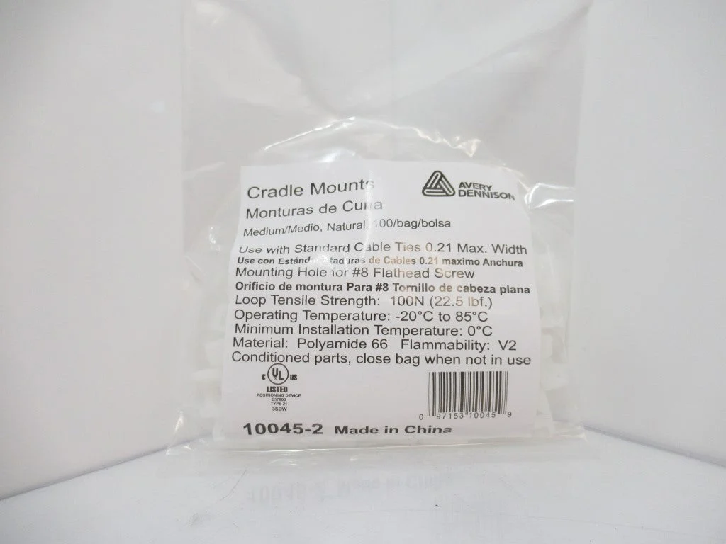 Avery Dennison 10045-2 Cable Tie Mount For 0.21 x 0.07 in Tie, Screw 8