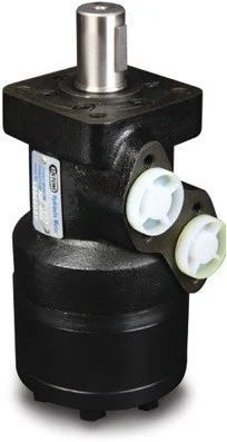 BM2 Hydraulic Motor: 19.2 CID, 1" Straight Parallel Key Shaft, 1015 PSI, Staggered SAE 10 Ports