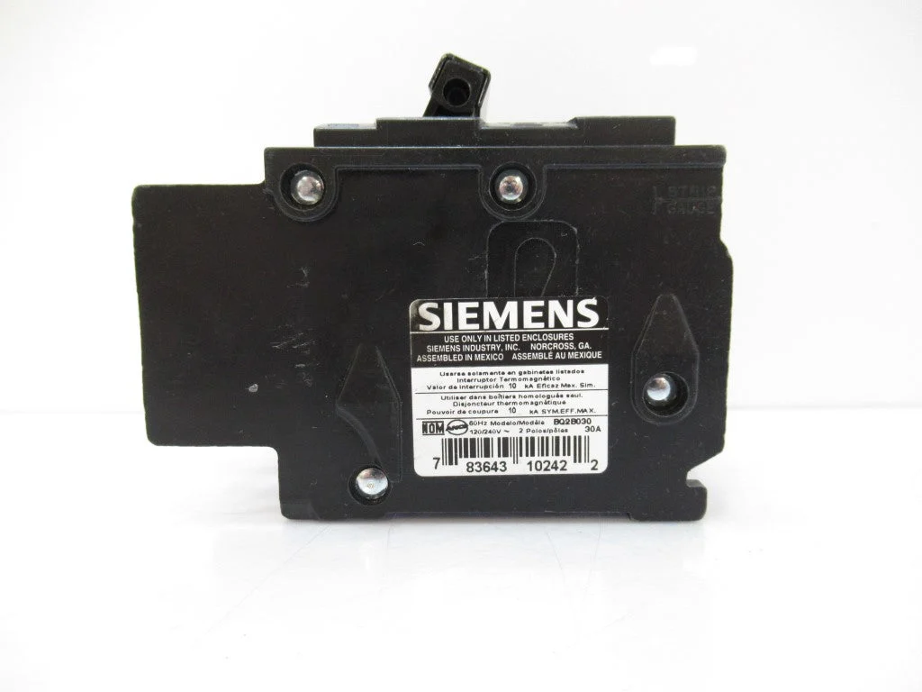 BQ2B030 Siemens Type BQ Circuit Breaker 2-Pole, 120/240VAC, 30A, 10 kA