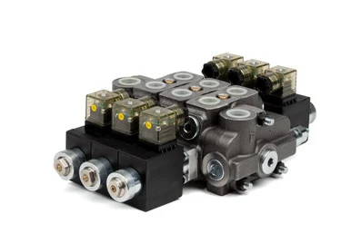 BSV-3 Sectional Control Valve Assembly, 3 Spool, 13 GPM, 4-way, 3-position, 24VDC
