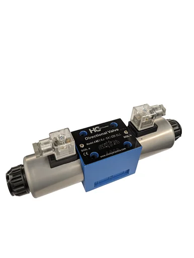 Cetop D05 (ISO NG10) Solenoid OperatedDirectional Valve: 12 VDC DIN,4 way 3 position, Closed Center, Spring Return