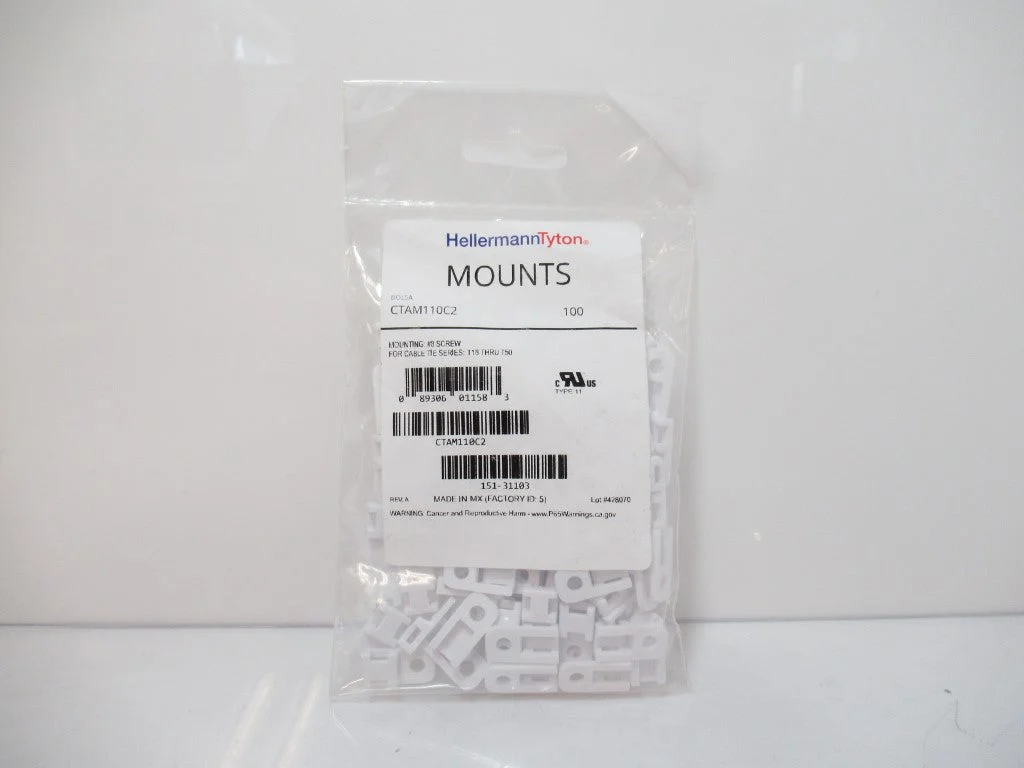 CTAM110C2 HellermannTyton Cable Tie Anchor, 0.2 in Max Tie Width