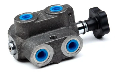 Double Selector Valve, 6 Port, 2 Position, 30 GPM, 3/4 NPT Port Size, Knob