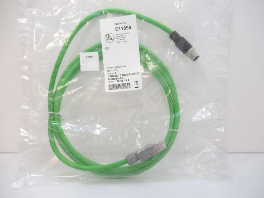 E11898 Ifm Electronic Connection Cable Ethernet D-Coded M12/RJ45 Plug