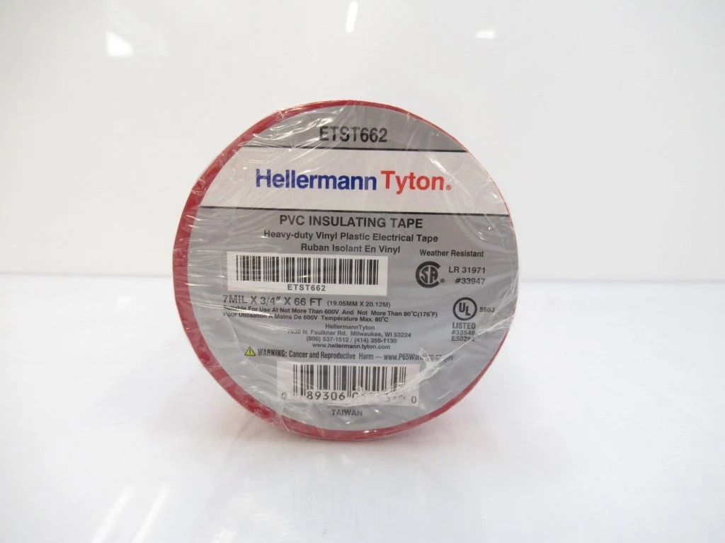 ETST662 Hellermann Tyton 3M Red Color Coded Vinyl Tape