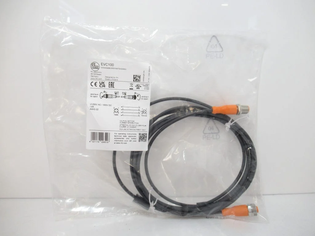 EVC100 Ifm Electronic Connection Cable 4-PIN, 3m, PUR, M12 Straight