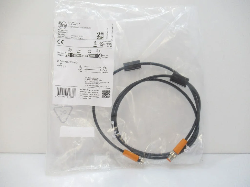 EVC267 Ifm Electronic, Patchcord Straight Female To Male, AWG 23, M8