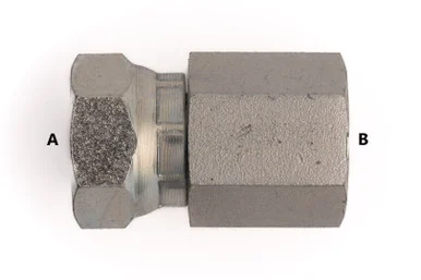 F Pipe to F Pipe Swivel Straight: 1/2-14 A, 1/2-14 B