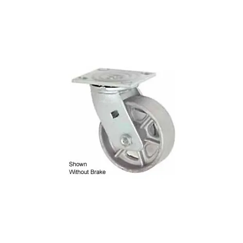 Faultless Swivel Plate Caster 1406-4RB 4" Steel Wheel with Brake