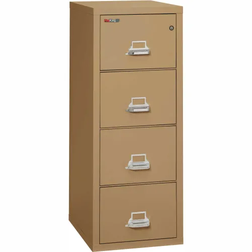 Fireking Fireproof 4 Drawer Vertical File Cabinet - Legal Size 21"W x 25"D x 53"H - Putty