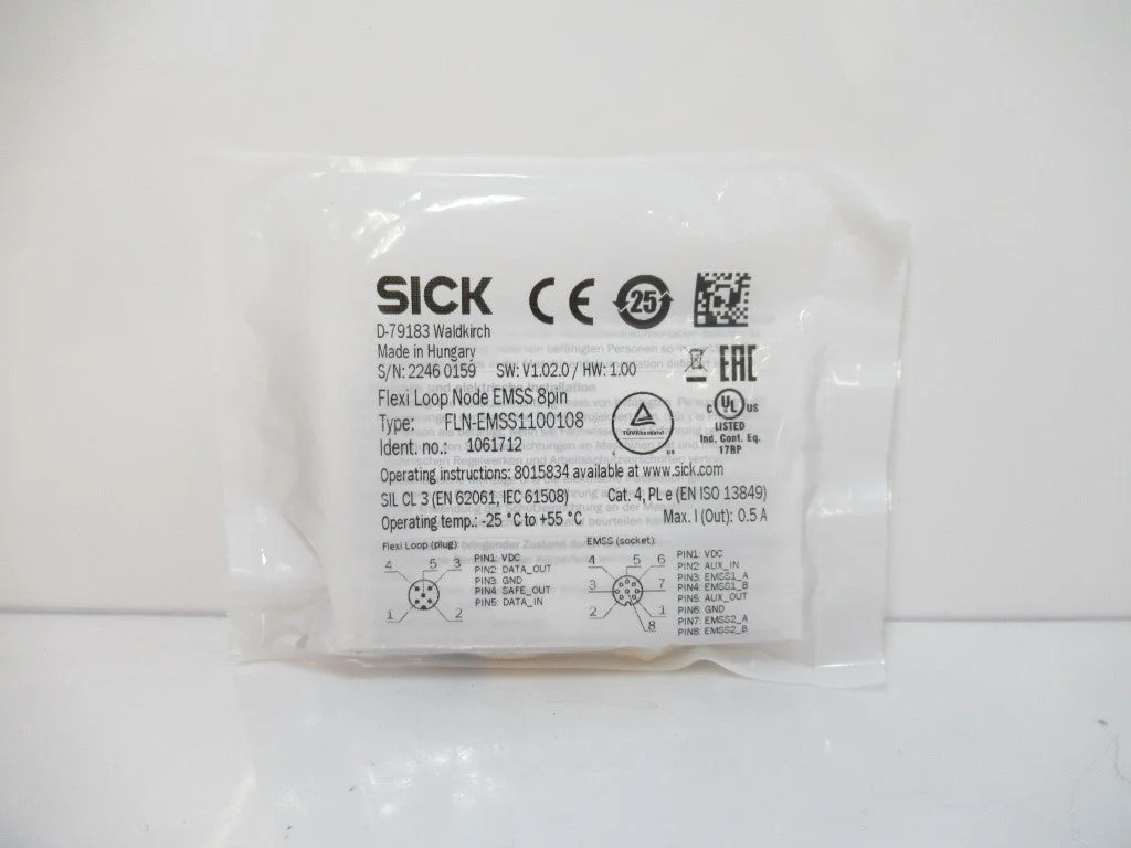 FLN-EMSS1100108 Sick Flexi Loop Node EMSS 8 Pin, Sold By Unit