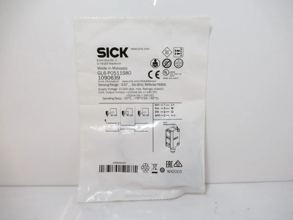 GL6-P0511S80 1090639 Sick Miniature Photoelectric Sensors