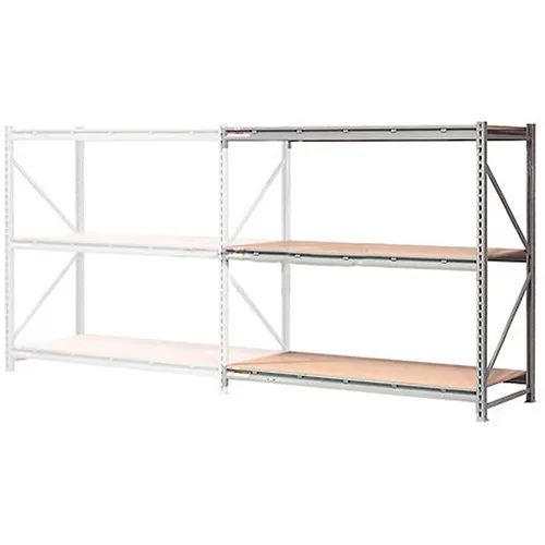 Global Industrial™ 3 Level, Extra HD Bulk Storage Rack, Wood Deck, Add On, 96"W x 24"D x 72"H