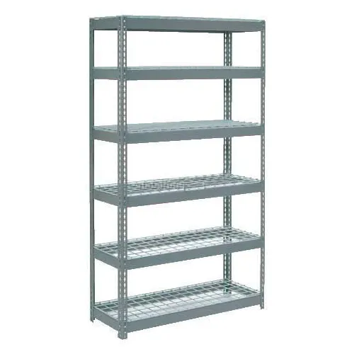 Global Industrial 6 Shelf, Heavy Duty Boltless Shelving, Starter, 48"Wx12"Dx60"H, Wood Deck