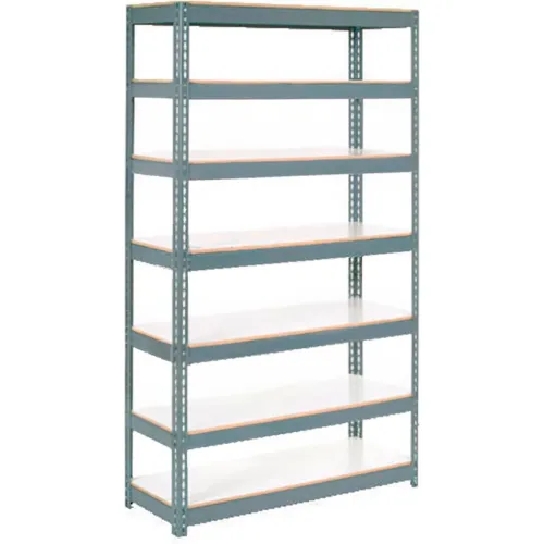 Global Industrial 7 Shelf, Heavy Duty Boltless Shelving, Starter, 36"Wx18"Dx96"H, Wood Deck