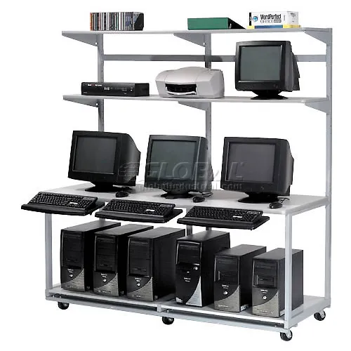 Global Industrial™ 72" Computer LAN Workstation, 72"W x 30"D x 74"H, Gray, Unassembled