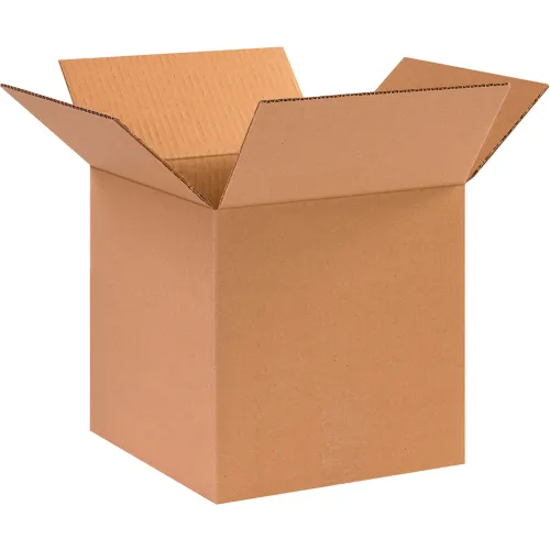 Global Industrial™ Cube Cardboard Corrugated Boxes, 10"L x 10"W x 10"H, Kraft - Pkg Qty 25