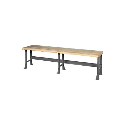Global Industrial™ Extra Long Workbench w/ Maple Square Edge Top, 144"W x 36"D, Gray