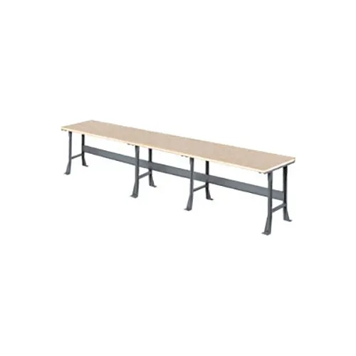 Global Industrial™ Extra Long Workbench w/ Shop Top Safety Edge, 216"W x 30"D, Gray