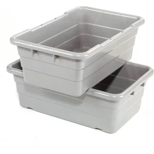 Global Industrial™ Plastic Cross Stack Nest Tote Tub, 25-1/8"L x 16"W x 8-1/2"H, Blue - Pkg Qty 6