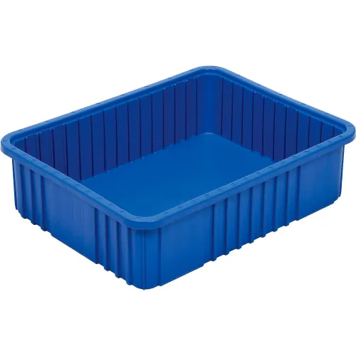 Global Industrial™ Plastic Dividable Grid Container, 22-1/2"L x 17-1/2"W x 3"H, Blue - Pkg Qty 6