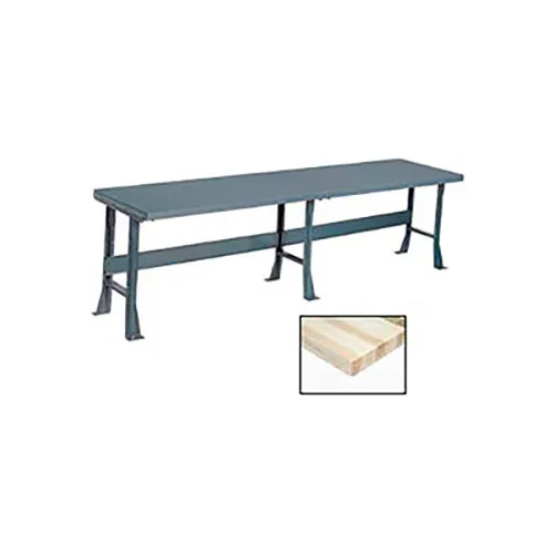 Global Industrial™ Production Workbench w/ Maple Square Edge Top, 120"W x 36"D, Gray