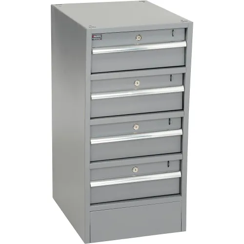 Global Industrial™ Steel Pedestal W/ 4 Drawers, 15-3/4"W x 20"D, Gray