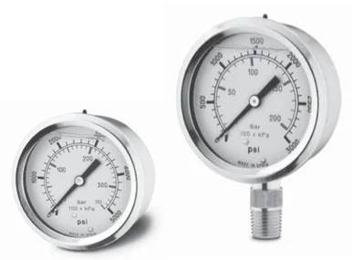 Glycerine Filled Pressure Gauges, 4 in Diameter, 0-10000 PSI