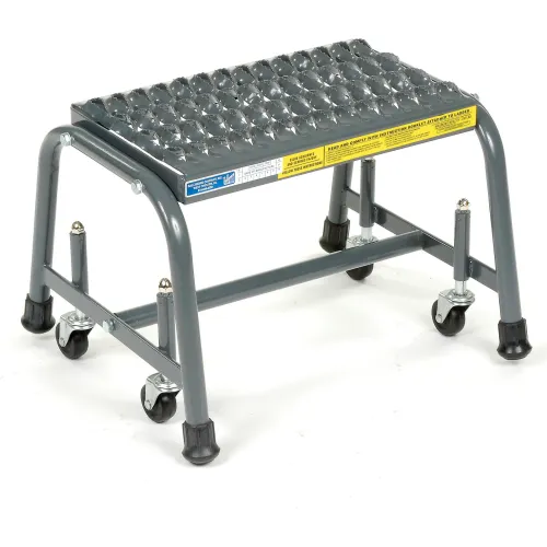 Grip 16"W 1 Step Steel Rolling Ladder 10"D Top Step - 118G